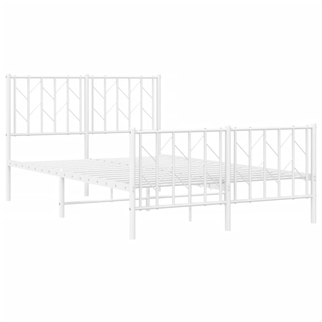 Bedframe met hoofd- en voeteneinde metaal wit 120x190 cm is nu te koop bij PeponiXL, paradijselijk wonen!
