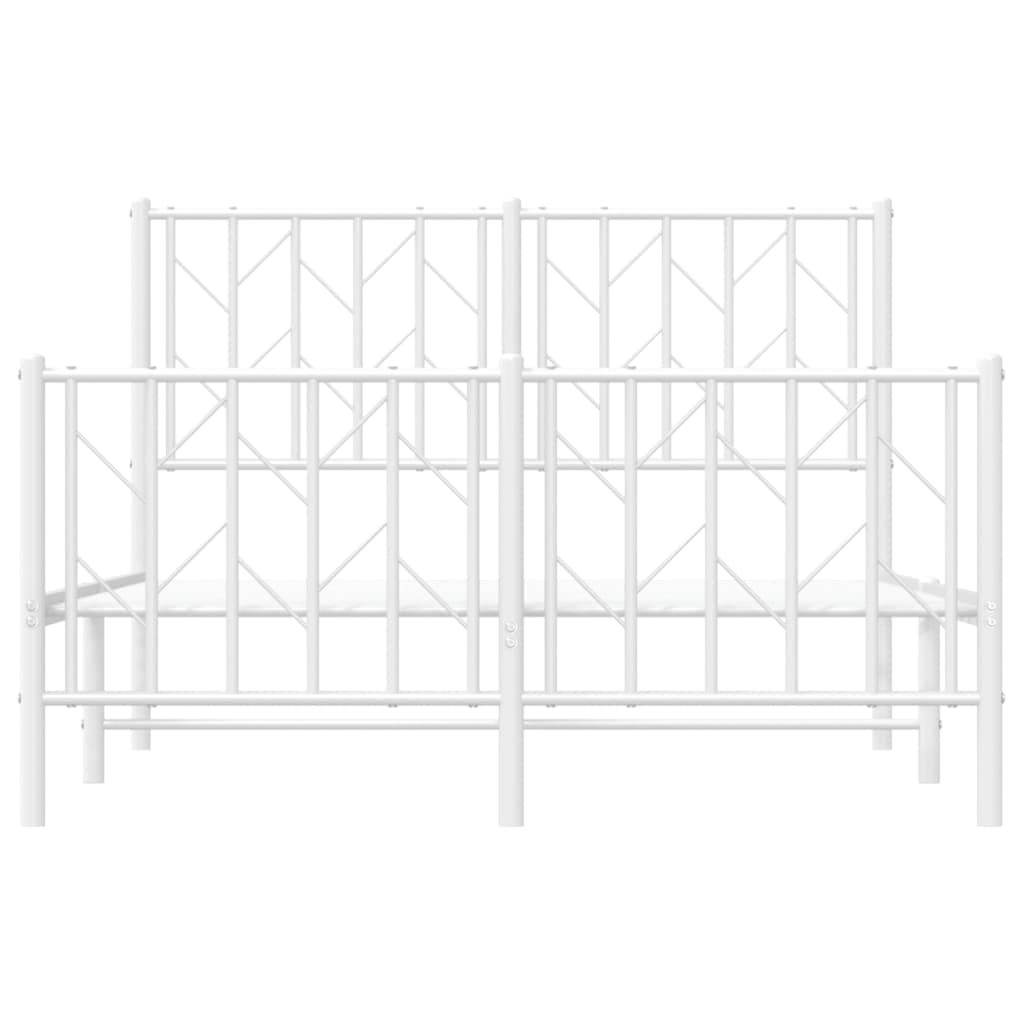 Bedframe met hoofd- en voeteneinde metaal wit 120x190 cm is nu te koop bij PeponiXL, paradijselijk wonen!