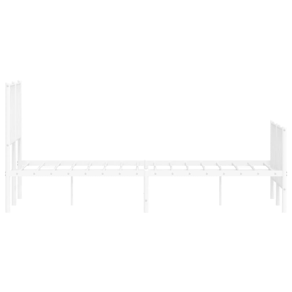 Bedframe met hoofd- en voeteneinde metaal wit 120x190 cm is nu te koop bij PeponiXL, paradijselijk wonen!
