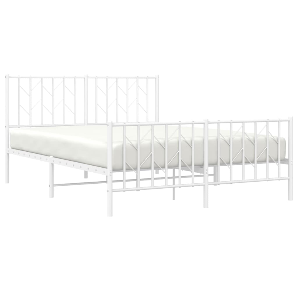 Bedframe met hoofd- en voeteneinde metaal wit 135x190 cm is nu te koop bij PeponiXL, paradijselijk wonen!