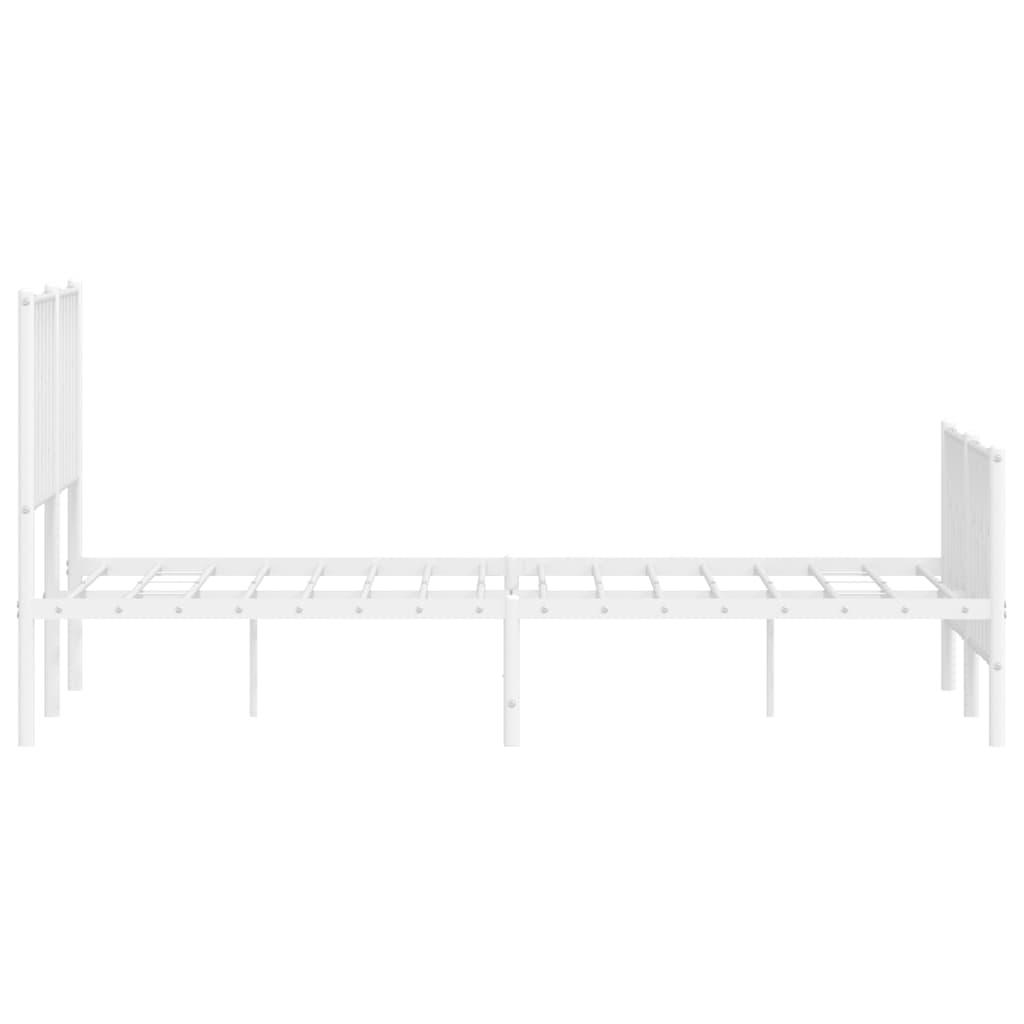 Bedframe met hoofd- en voeteneinde metaal wit 140x190 cm is nu te koop bij PeponiXL, paradijselijk wonen!