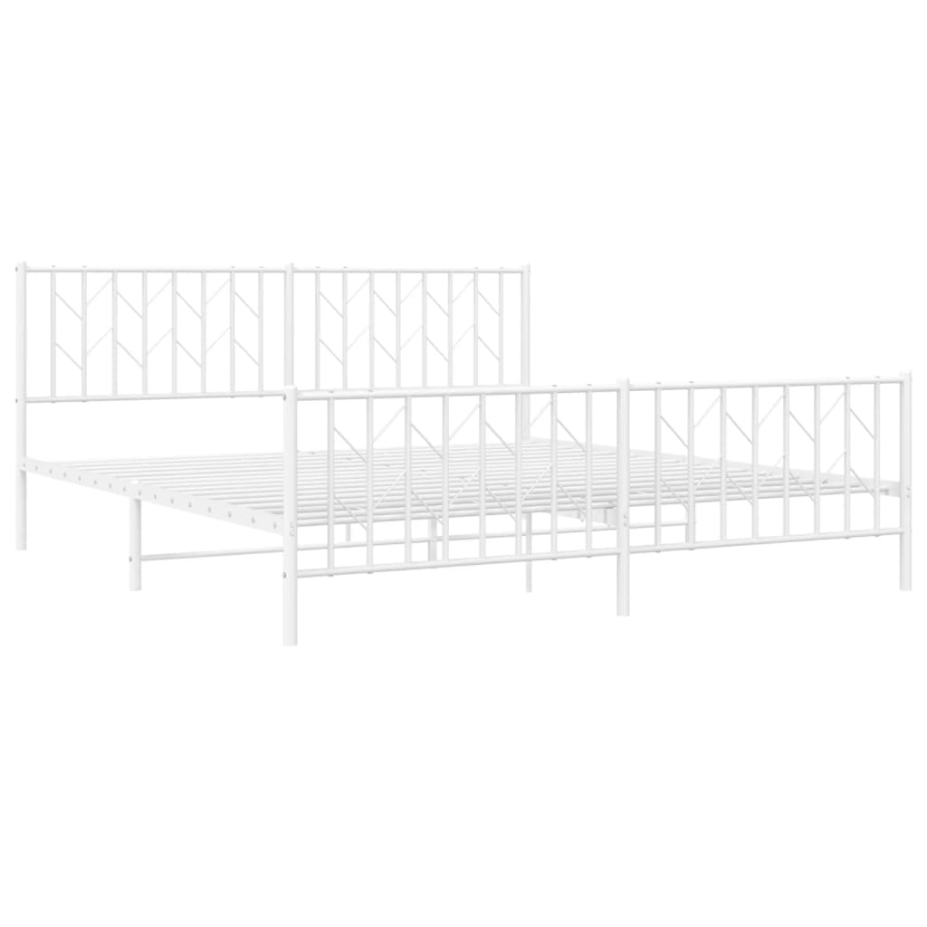 Bedframe met hoofd- en voeteneinde metaal wit 183x213 cm is nu te koop bij PeponiXL, paradijselijk wonen!