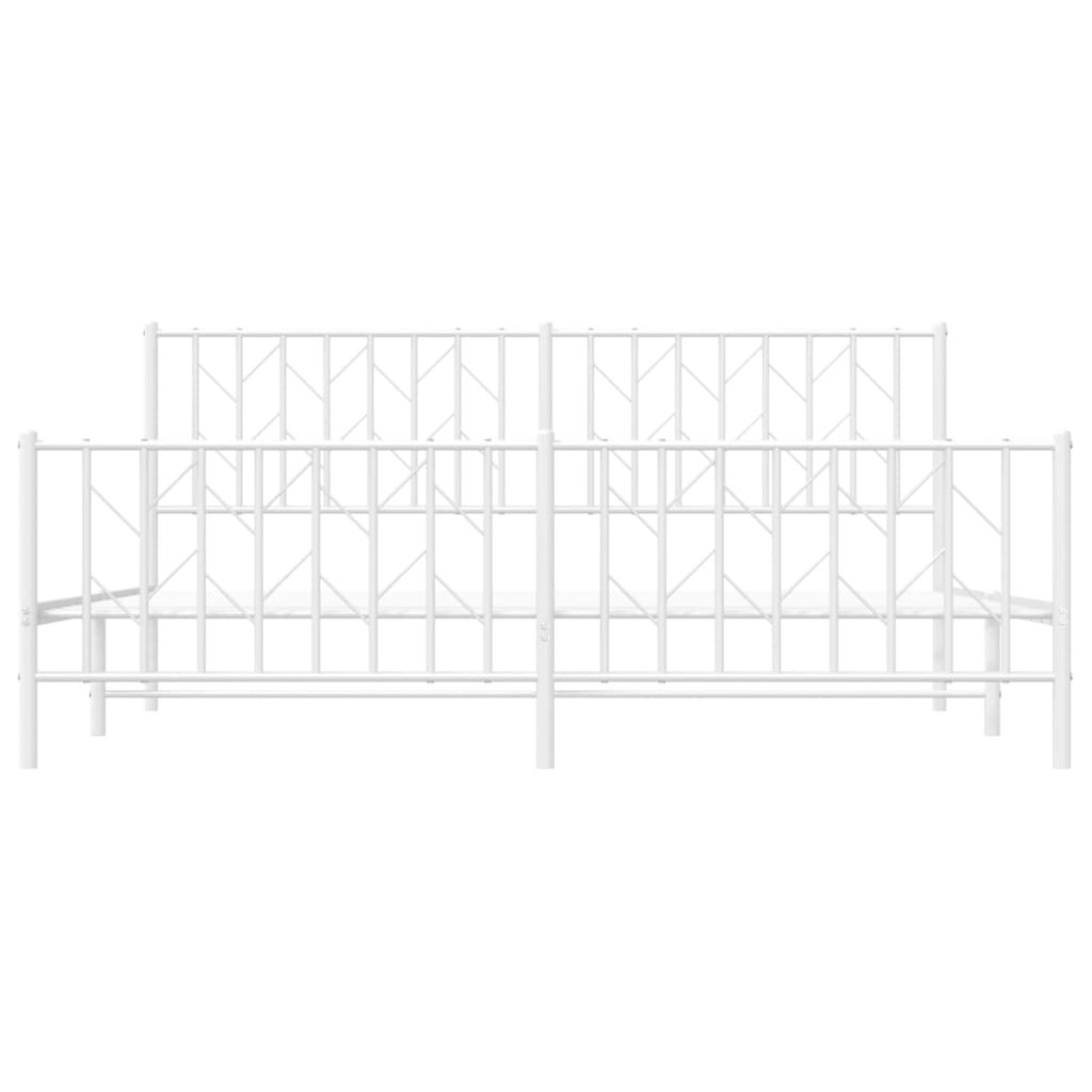 Bedframe met hoofd- en voeteneinde metaal wit 183x213 cm is nu te koop bij PeponiXL, paradijselijk wonen!