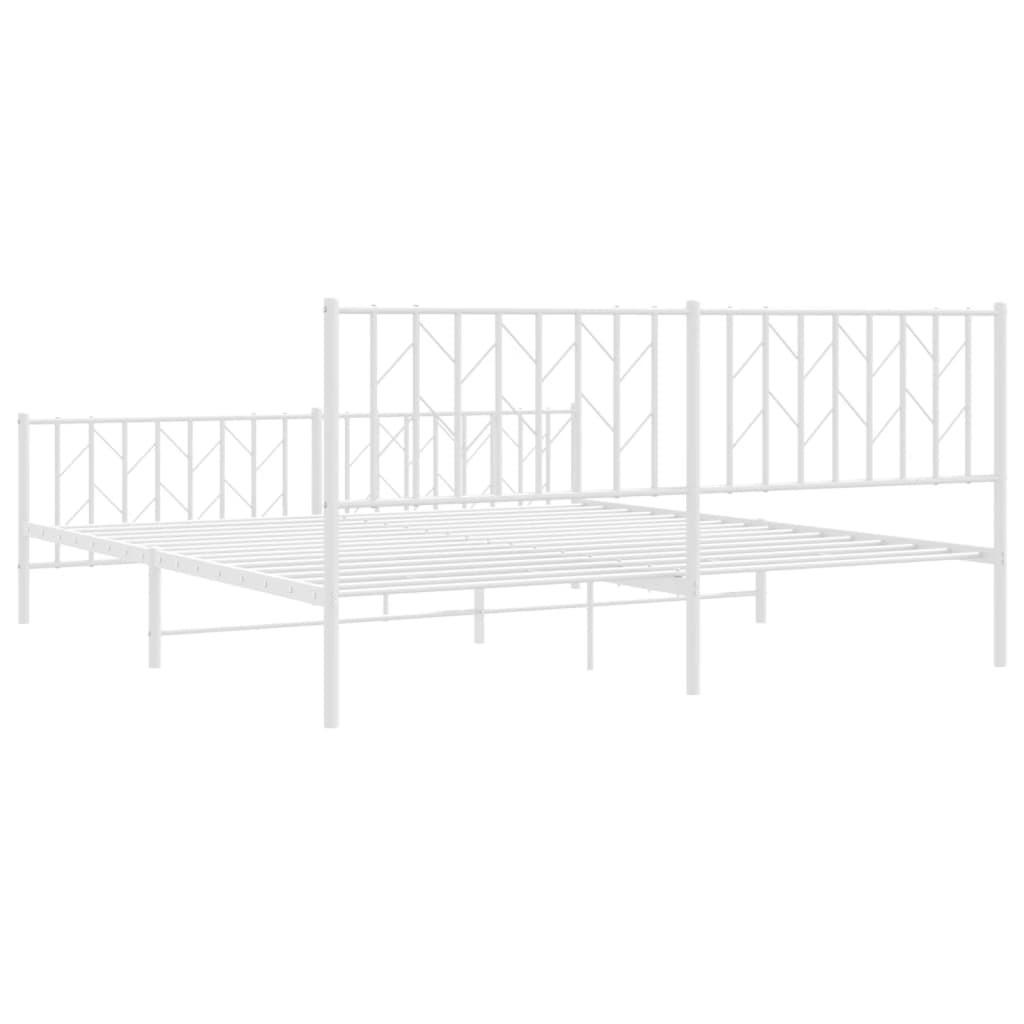 Bedframe met hoofd- en voeteneinde metaal wit 183x213 cm is nu te koop bij PeponiXL, paradijselijk wonen!