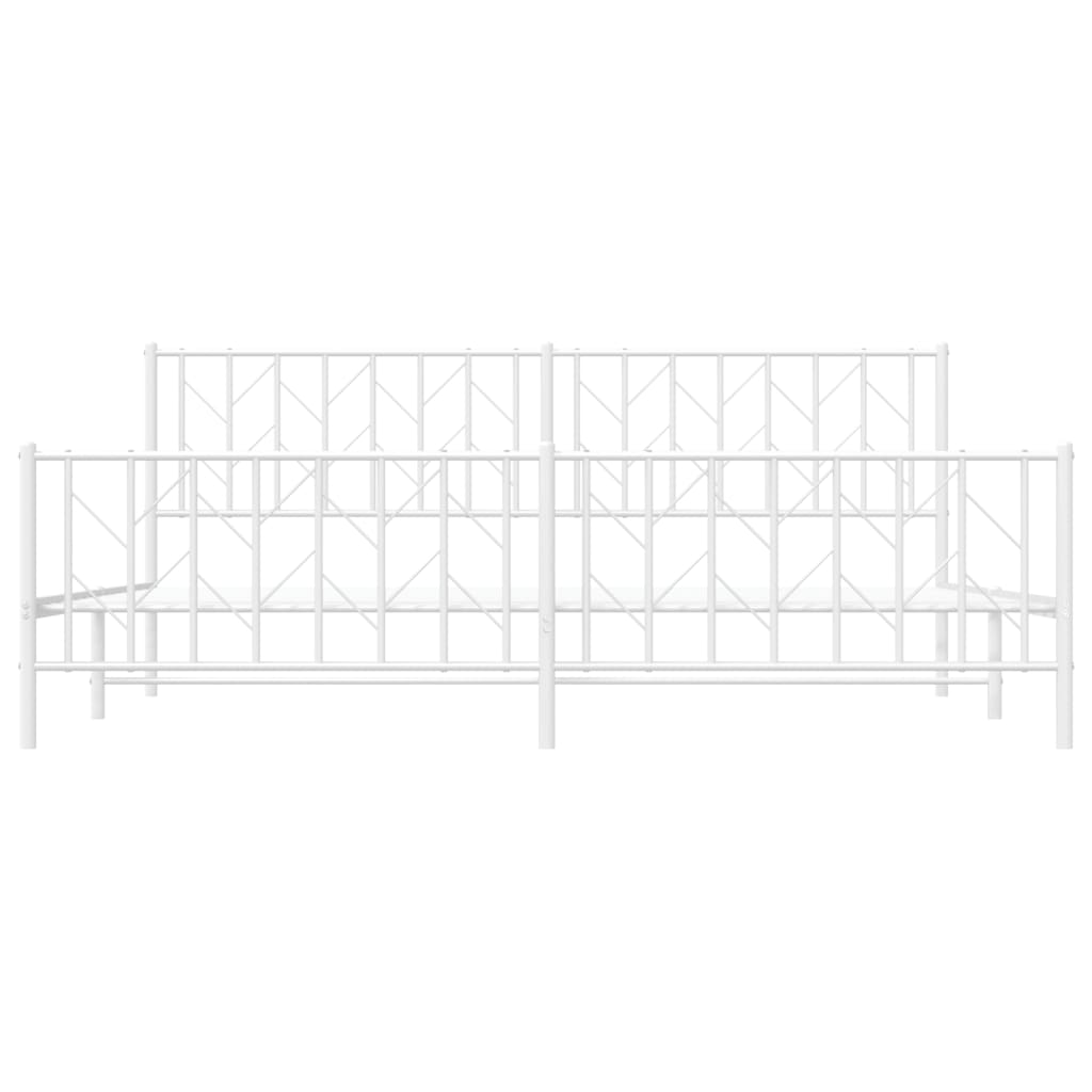 Bedframe met hoofd- en voeteneinde metaal wit 200x200 cm is nu te koop bij PeponiXL, paradijselijk wonen!