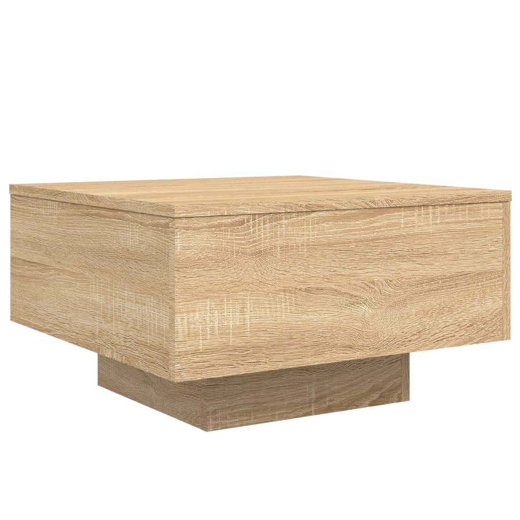 Salontafel 55x55x31 cm bewerkt hout sonoma eikenkleurig is nu te koop bij PeponiXL, paradijselijk wonen!