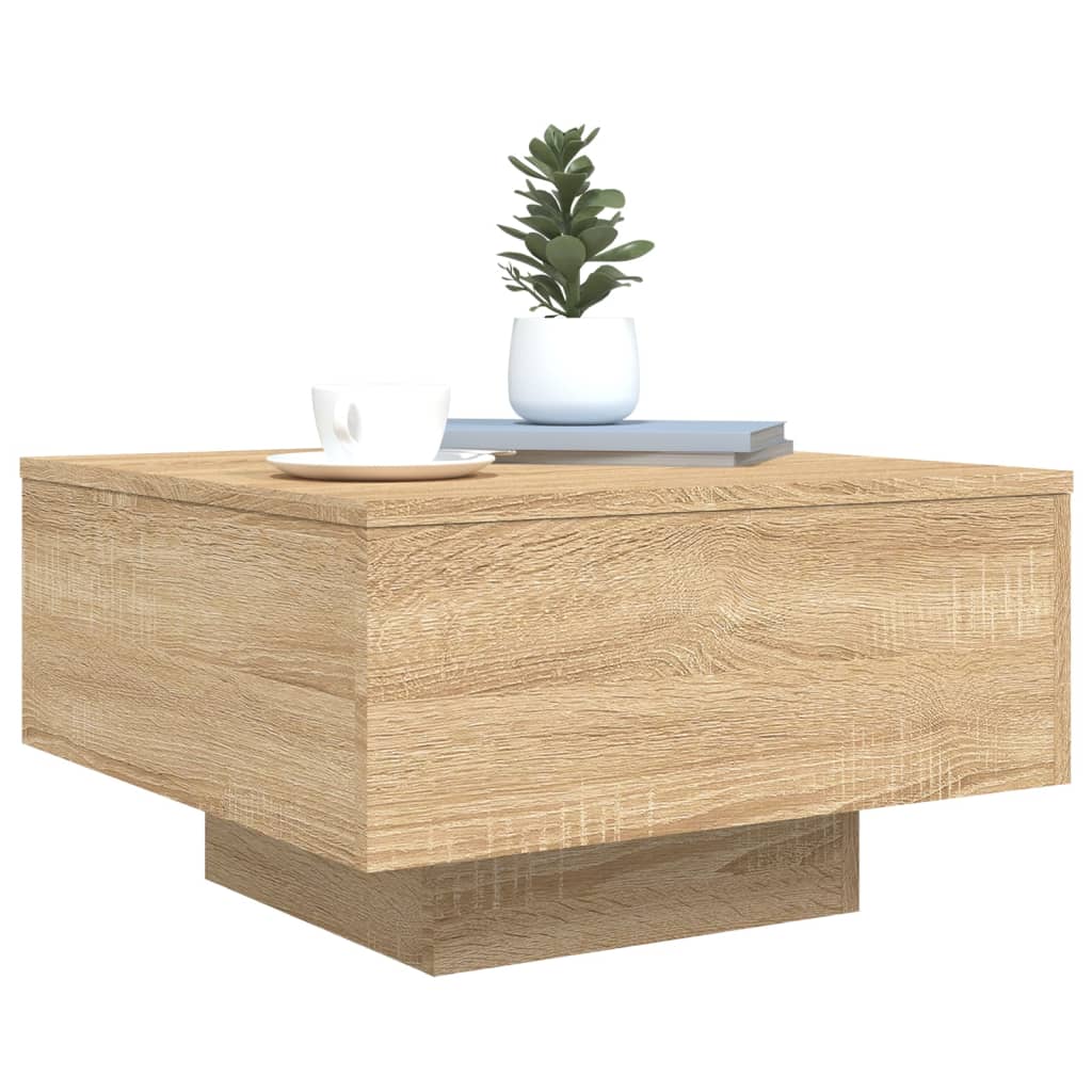 Salontafel 55x55x31 cm bewerkt hout sonoma eikenkleurig is nu te koop bij PeponiXL, paradijselijk wonen!