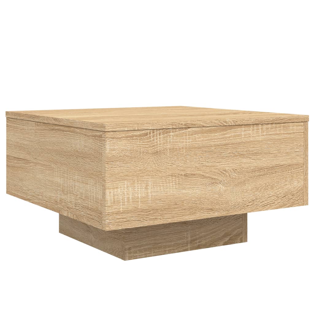 Salontafel 55x55x31 cm bewerkt hout sonoma eikenkleurig is nu te koop bij PeponiXL, paradijselijk wonen!