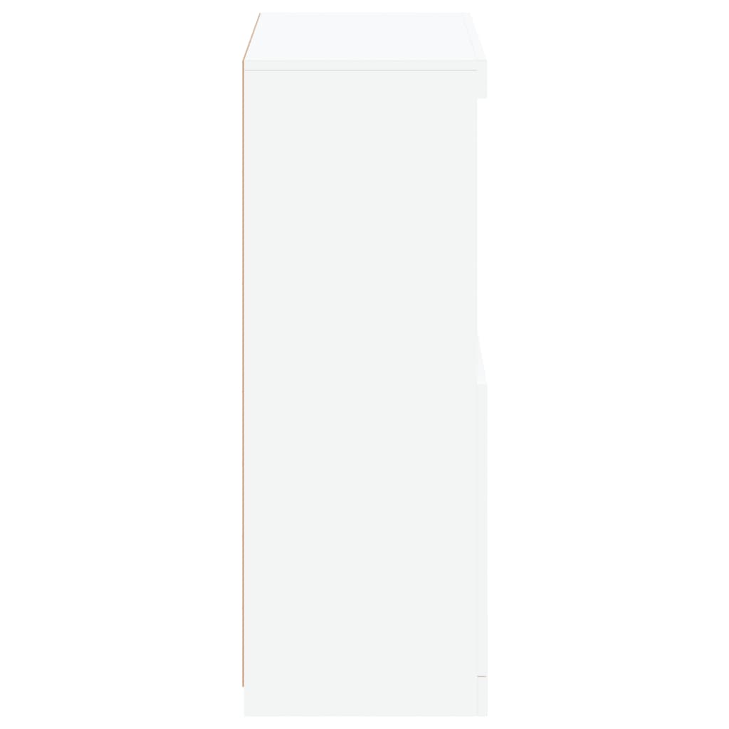Bijzetkast met LED-verlichting bewerkt hout wit is nu te koop bij PeponiXL, paradijselijk wonen!