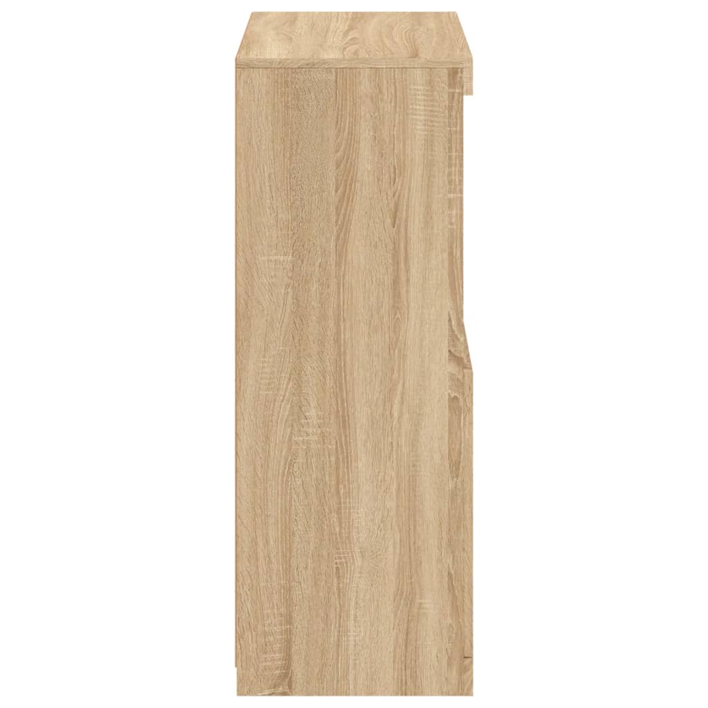Bijzetkast met LED-verlichting bewerkt hout sonoma eikenkleurig is nu te koop bij PeponiXL, paradijselijk wonen!