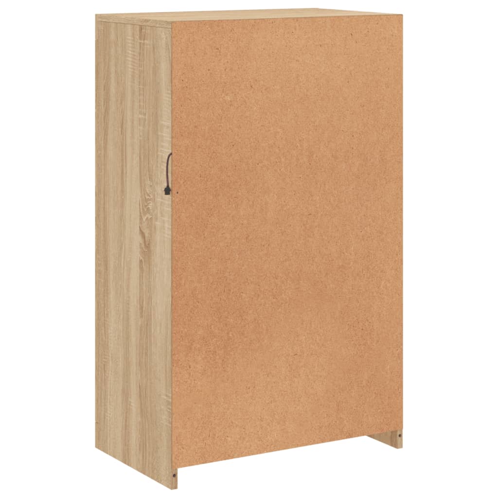 Bijzetkast met LED-verlichting bewerkt hout sonoma eikenkleurig is nu te koop bij PeponiXL, paradijselijk wonen!