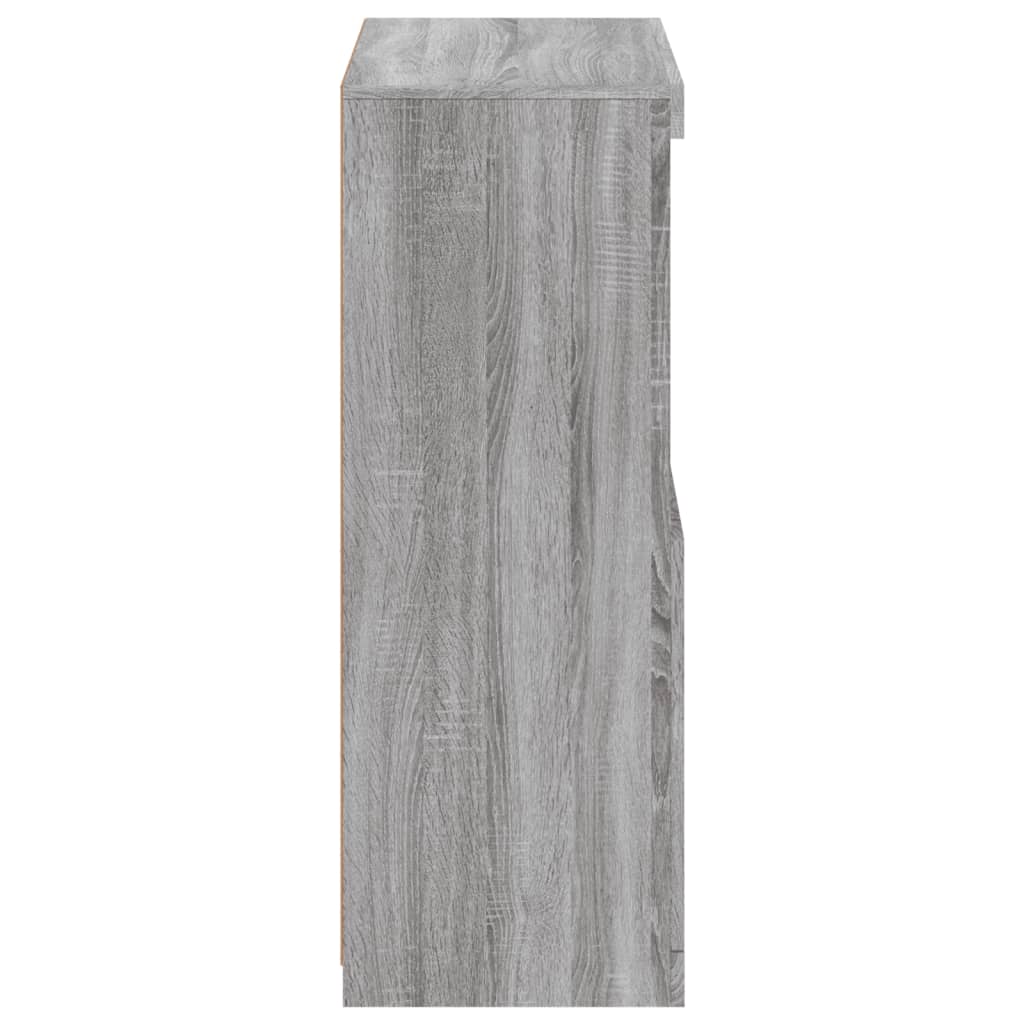 Bijzetkast met LED bewerkt hout grijs sonoma eikenkleurig is nu te koop bij PeponiXL, paradijselijk wonen!