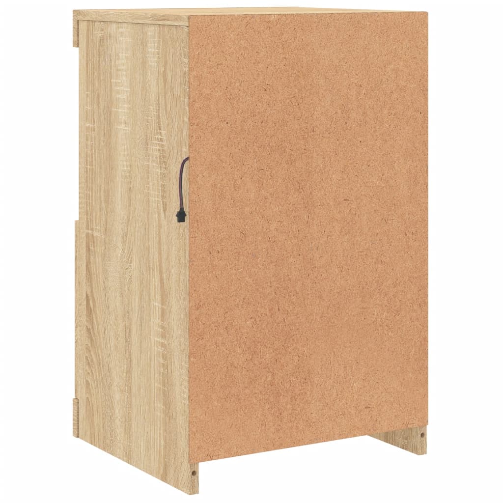 Bijzetkast met LED-verlichting bewerkt hout sonoma eikenkleurig is nu te koop bij PeponiXL, paradijselijk wonen!