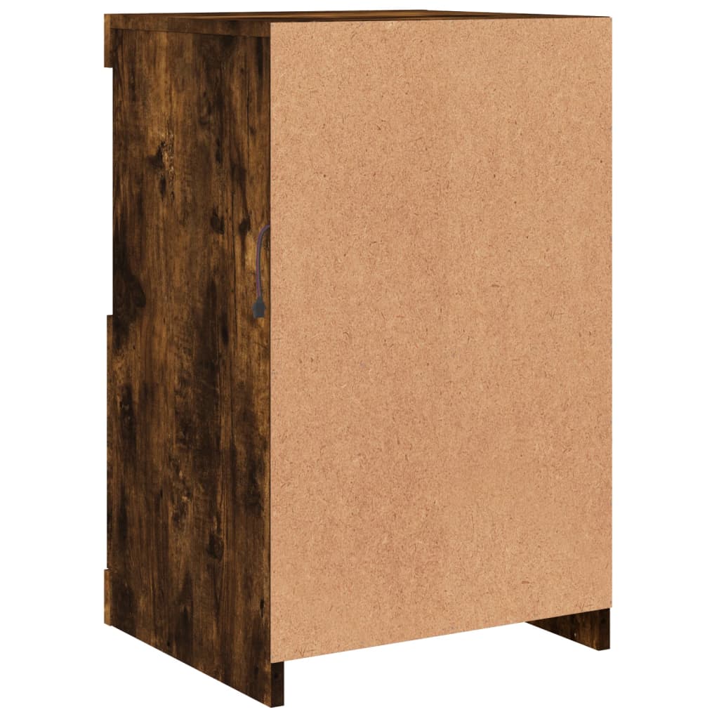 Bijzetkast met LED bewerkt hout gerookt eikenkleurig is nu te koop bij PeponiXL, paradijselijk wonen!
