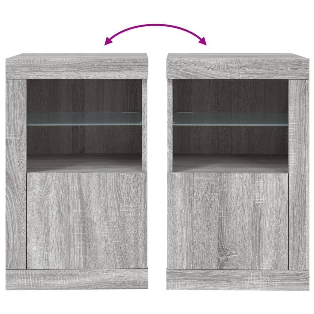 Bijzetkast met LED bewerkt hout grijs sonoma is nu te koop bij PeponiXL, paradijselijk wonen!