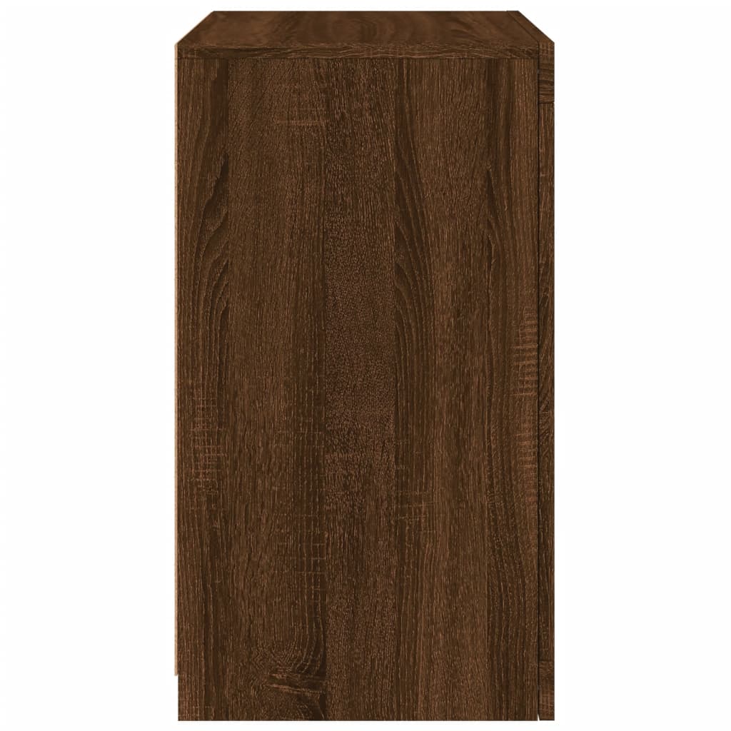 Bijzetkast met LED-verlichting bewerkt hout bruin eikenkleur is nu te koop bij PeponiXL, paradijselijk wonen!