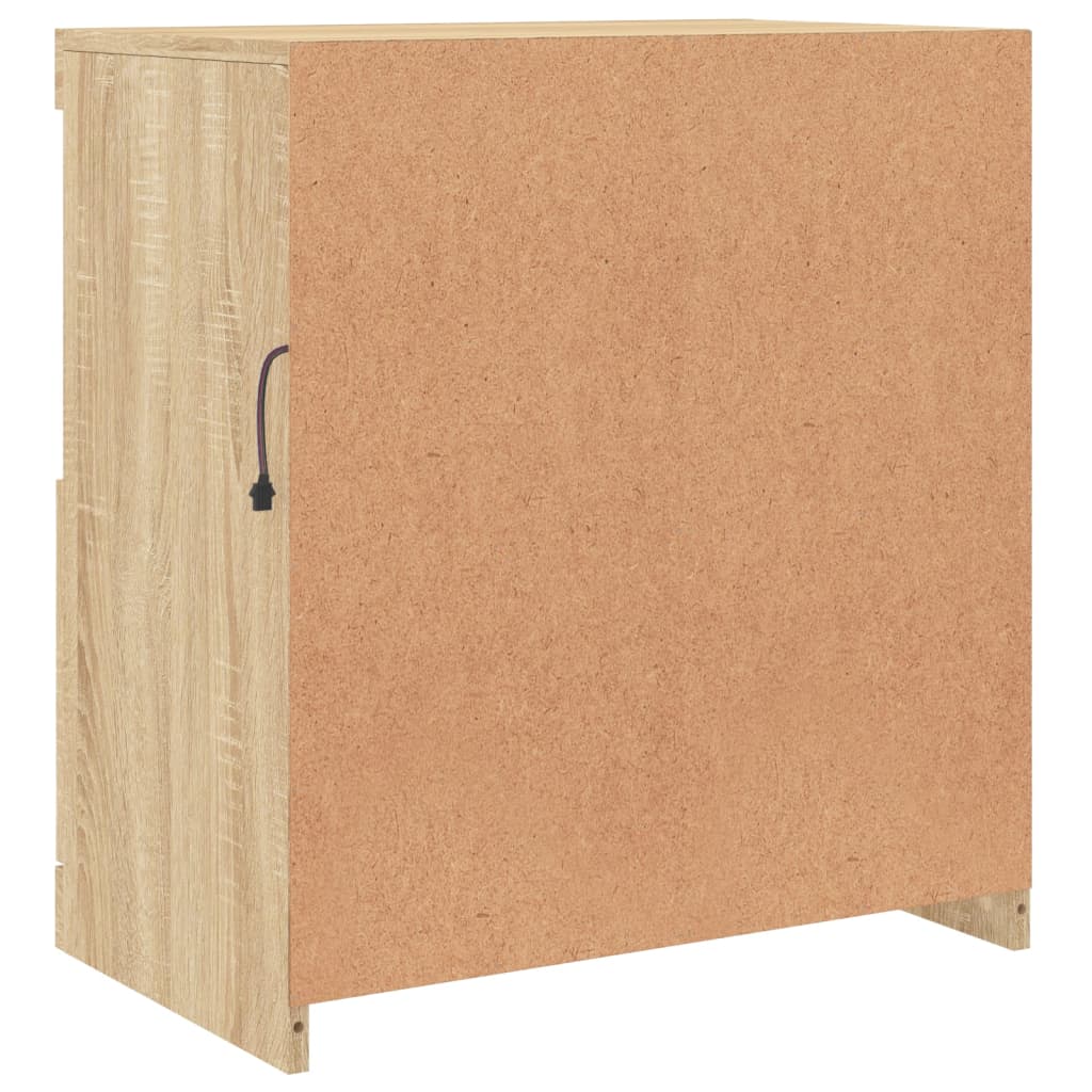 Dressoir met LED-verlichting 60x37x67 cm sonoma eikenkleurig is nu te koop bij PeponiXL, paradijselijk wonen!