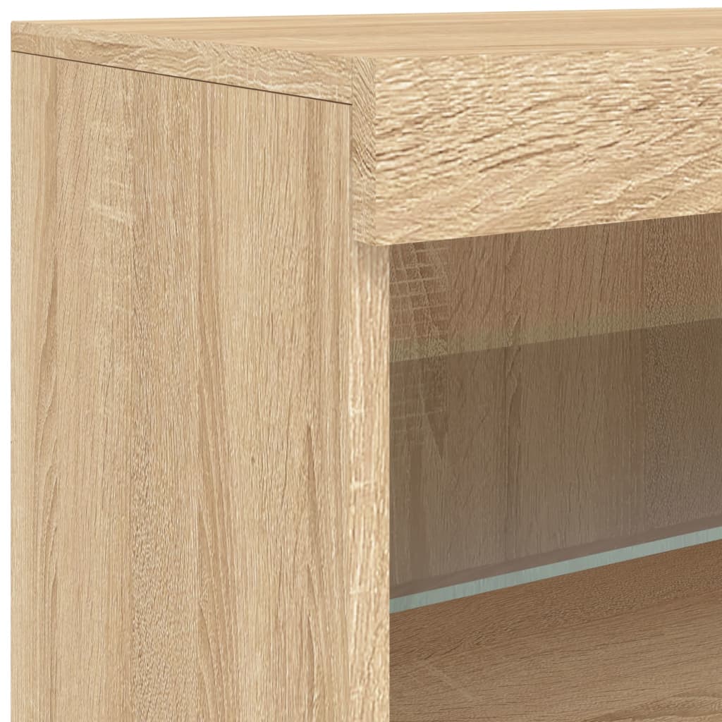 Dressoir met LED-verlichting 60x37x67 cm sonoma eikenkleurig is nu te koop bij PeponiXL, paradijselijk wonen!