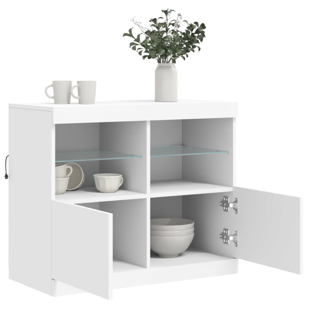 Dressoir met LED-verlichting 81x37x67 cm wit is nu te koop bij PeponiXL, paradijselijk wonen!