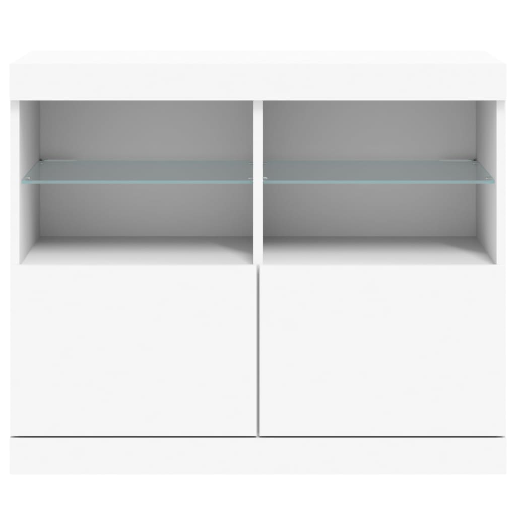 Dressoir met LED-verlichting 81x37x67 cm wit is nu te koop bij PeponiXL, paradijselijk wonen!