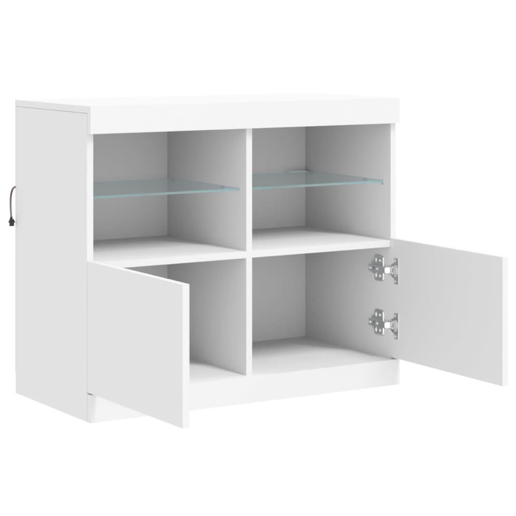 Dressoir met LED-verlichting 81x37x67 cm wit is nu te koop bij PeponiXL, paradijselijk wonen!