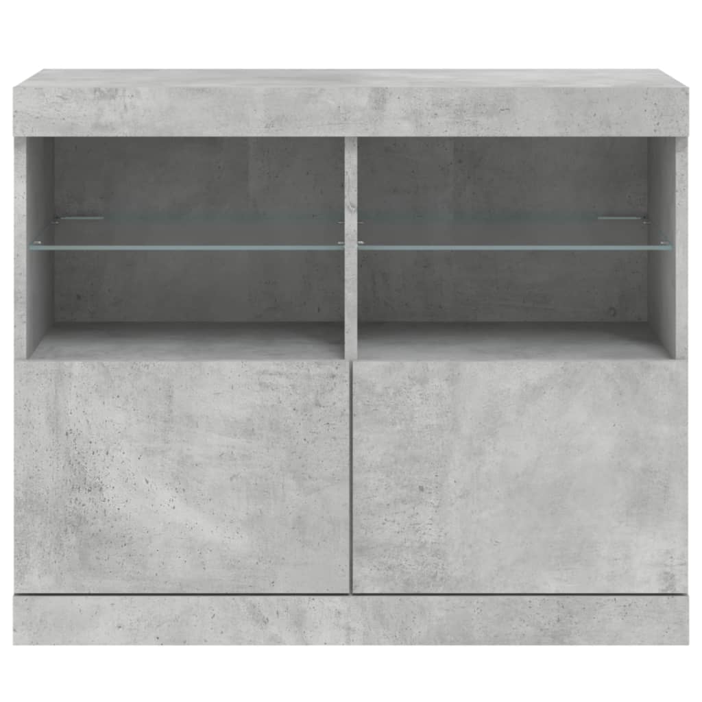 Dressoir met LED-verlichting 81x37x67 cm betongrijs is nu te koop bij PeponiXL, paradijselijk wonen!