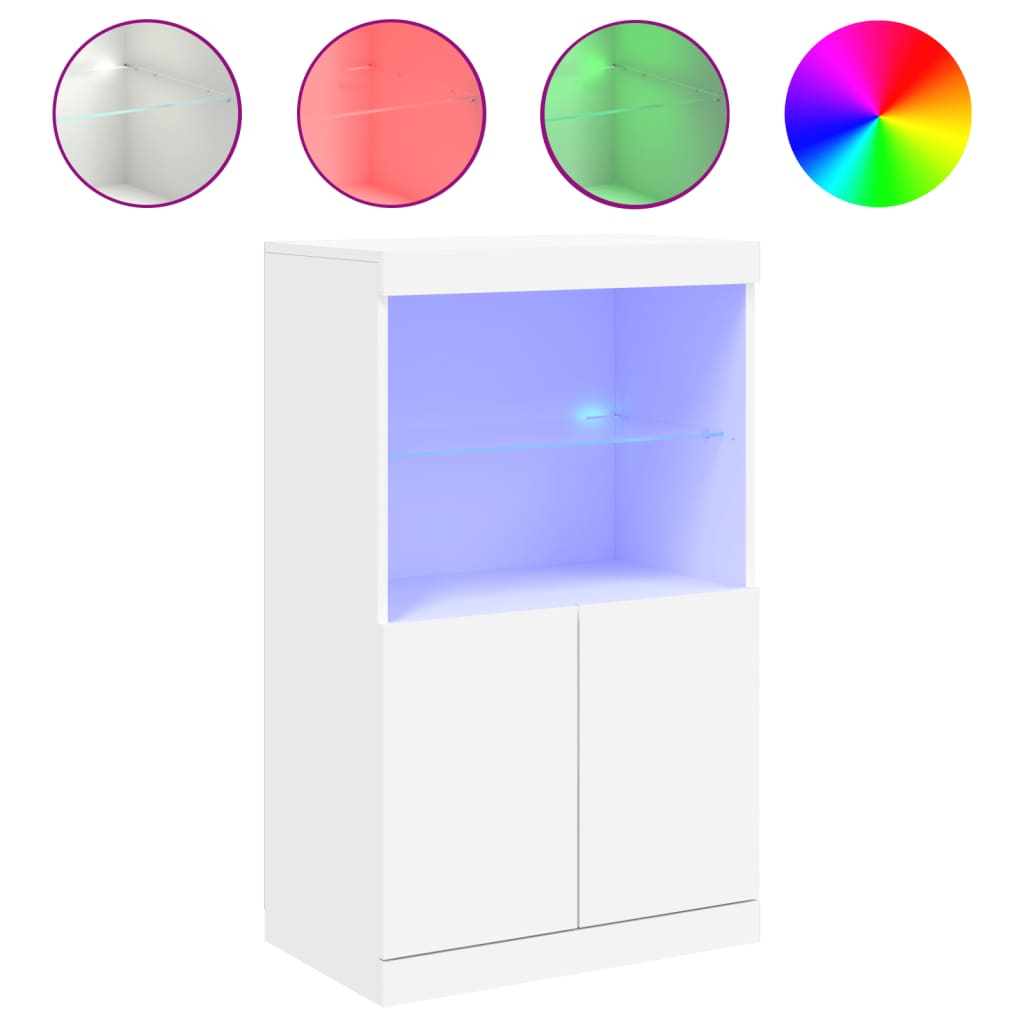 Dressoir met LED-verlichting 60,5x37x100 cm wit is nu te koop bij PeponiXL, paradijselijk wonen!