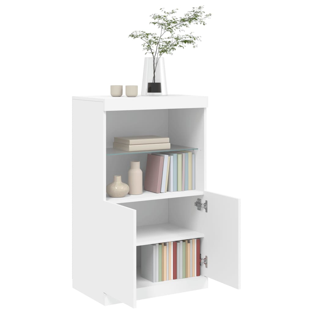 Dressoir met LED-verlichting 60,5x37x100 cm wit is nu te koop bij PeponiXL, paradijselijk wonen!