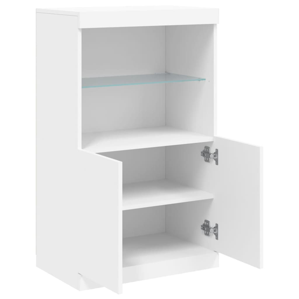Dressoir met LED-verlichting 60,5x37x100 cm wit is nu te koop bij PeponiXL, paradijselijk wonen!