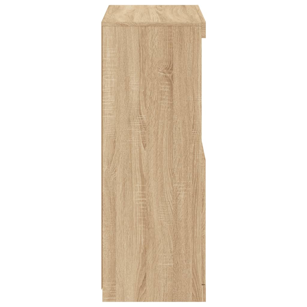 Dressoir met LED-verlichting 60,5x37x100 cm sonoma eikenkleurig is nu te koop bij PeponiXL, paradijselijk wonen!