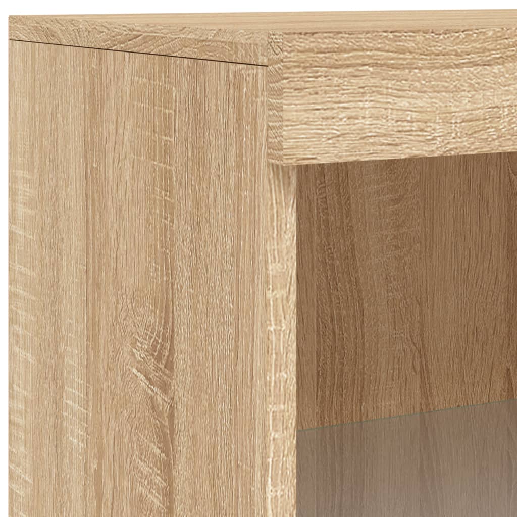 Dressoir met LED-verlichting 60,5x37x100 cm sonoma eikenkleurig is nu te koop bij PeponiXL, paradijselijk wonen!