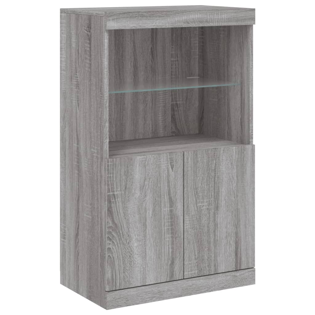 Dressoir met LED-verlichting 60,5x37x100 cm grijs sonoma eiken is nu te koop bij PeponiXL, paradijselijk wonen!