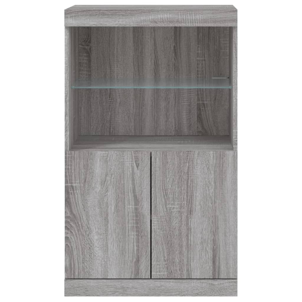 Dressoir met LED-verlichting 60,5x37x100 cm grijs sonoma eiken is nu te koop bij PeponiXL, paradijselijk wonen!