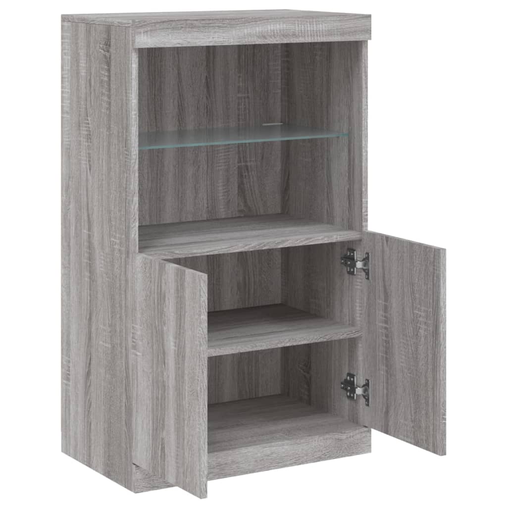 Dressoir met LED-verlichting 60,5x37x100 cm grijs sonoma eiken is nu te koop bij PeponiXL, paradijselijk wonen!