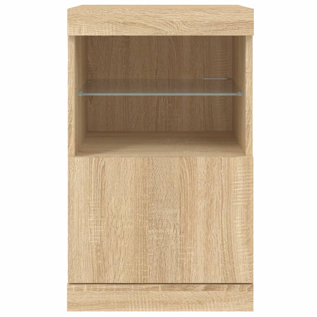 Dressoir met LED-verlichting 41x37x67 cm sonoma eikenkleurig is nu te koop bij PeponiXL, paradijselijk wonen!
