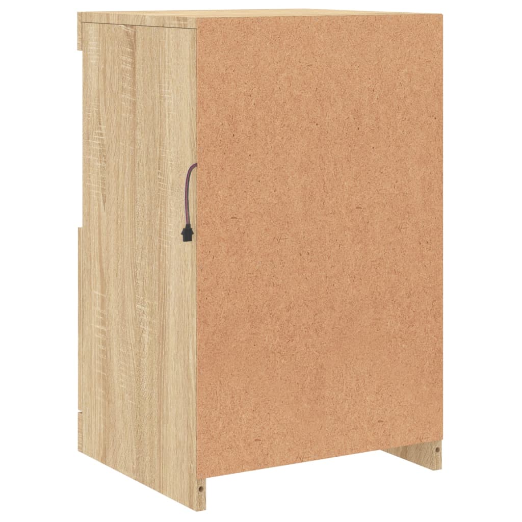 Dressoir met LED-verlichting 41x37x67 cm sonoma eikenkleurig is nu te koop bij PeponiXL, paradijselijk wonen!