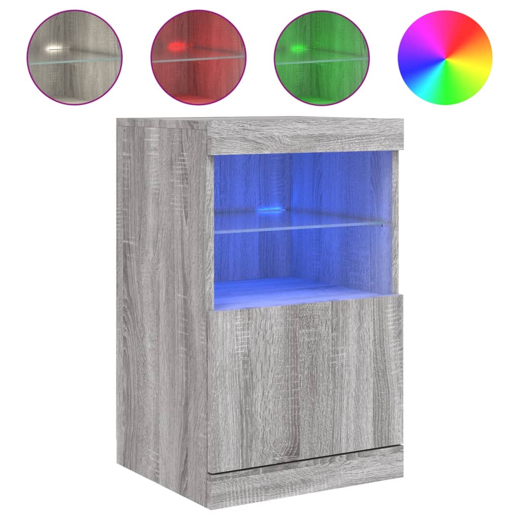 Dressoir met LED-verlichting 41x37x67 cm grijs sonoma eiken is nu te koop bij PeponiXL, paradijselijk wonen!