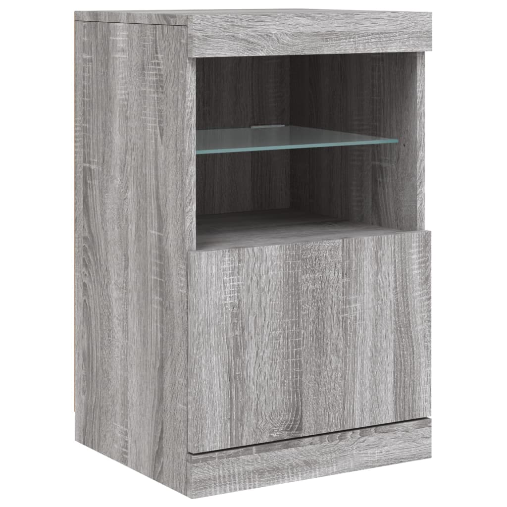 Dressoir met LED-verlichting 41x37x67 cm grijs sonoma eiken is nu te koop bij PeponiXL, paradijselijk wonen!