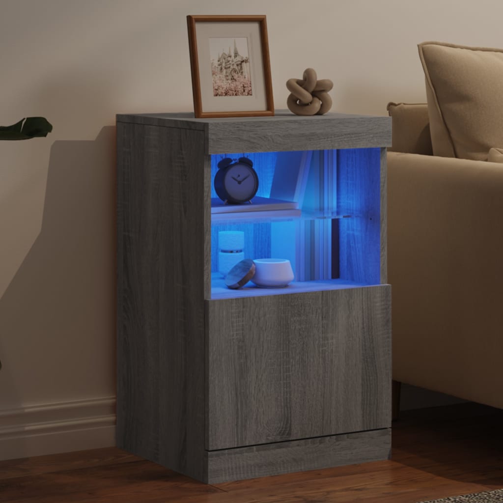 Dressoir met LED-verlichting 41x37x67 cm grijs sonoma eiken is nu te koop bij PeponiXL, paradijselijk wonen!