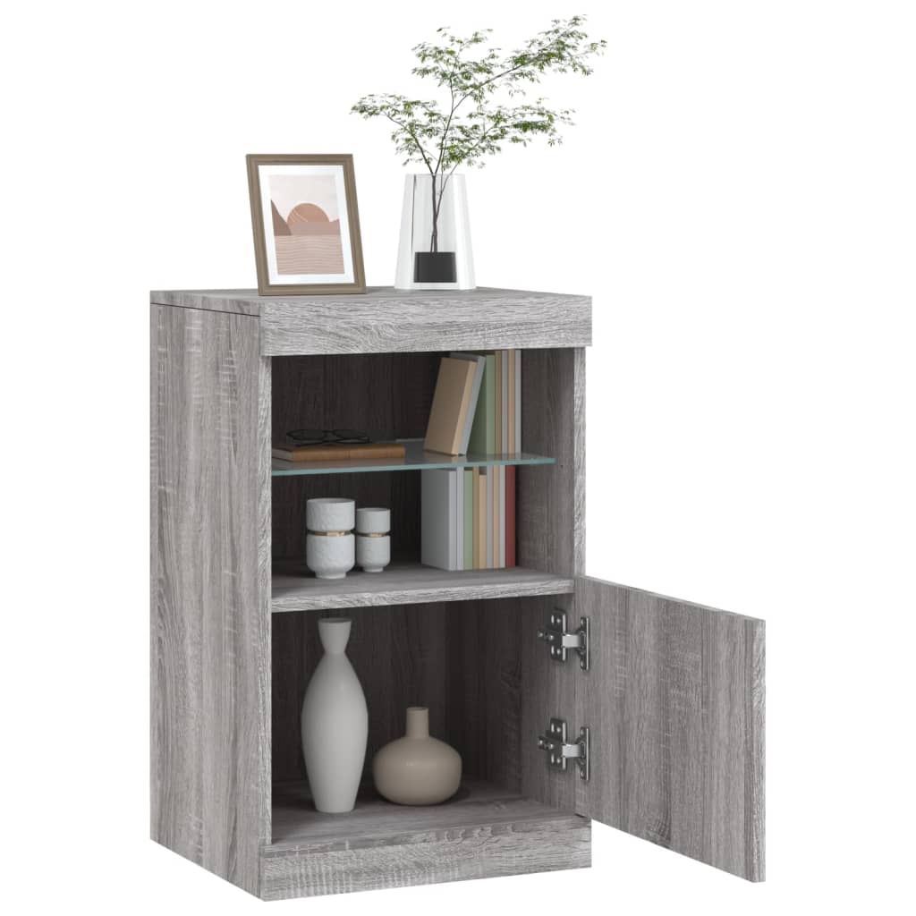 Dressoir met LED-verlichting 41x37x67 cm grijs sonoma eiken is nu te koop bij PeponiXL, paradijselijk wonen!