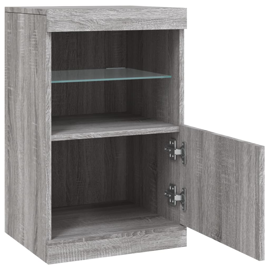 Dressoir met LED-verlichting 41x37x67 cm grijs sonoma eiken is nu te koop bij PeponiXL, paradijselijk wonen!