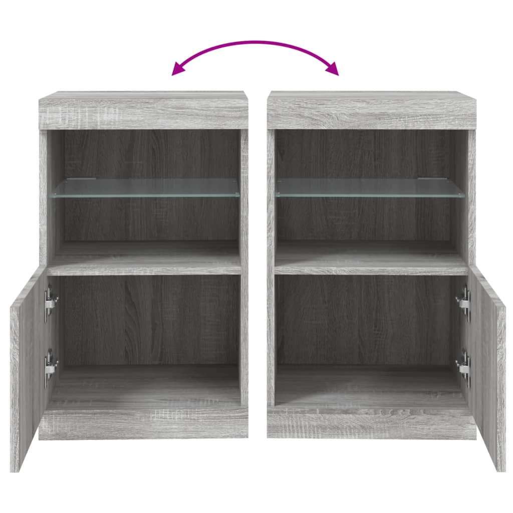 Dressoir met LED-verlichting 41x37x67 cm grijs sonoma eiken is nu te koop bij PeponiXL, paradijselijk wonen!