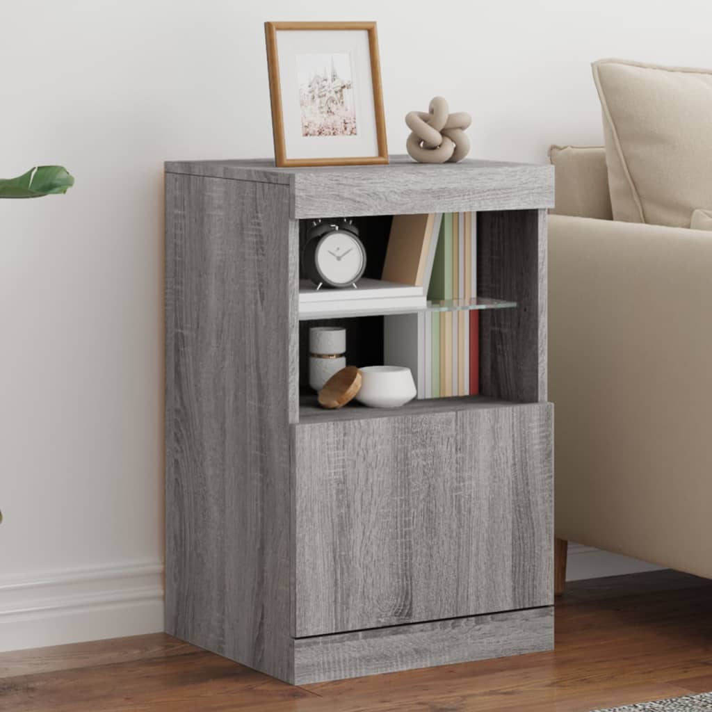 Dressoir met LED-verlichting 41x37x67 cm grijs sonoma eiken is nu te koop bij PeponiXL, paradijselijk wonen!