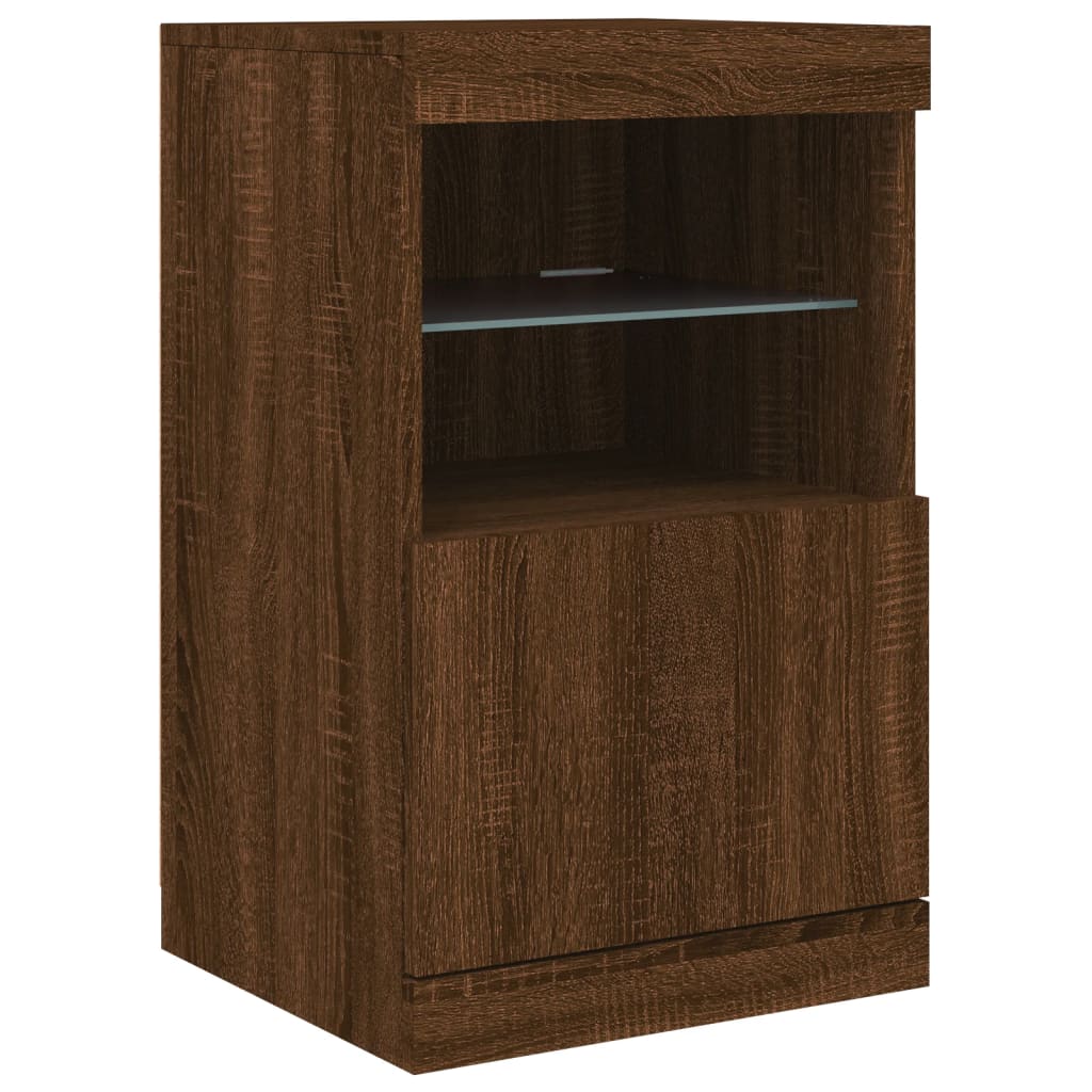 Dressoir met LED-verlichting 41x37x67 cm bruin eikenkleur is nu te koop bij PeponiXL, paradijselijk wonen!