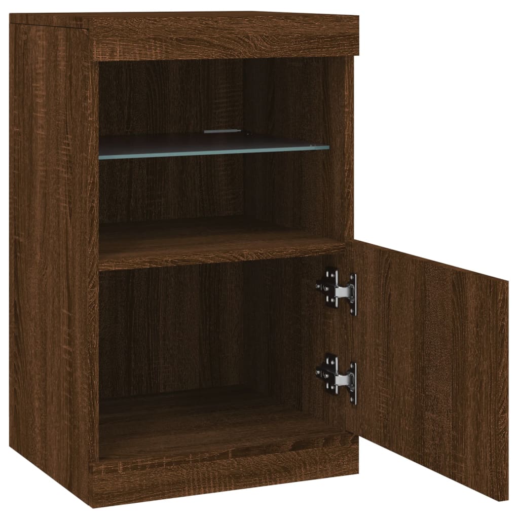 Dressoir met LED-verlichting 41x37x67 cm bruin eikenkleur is nu te koop bij PeponiXL, paradijselijk wonen!
