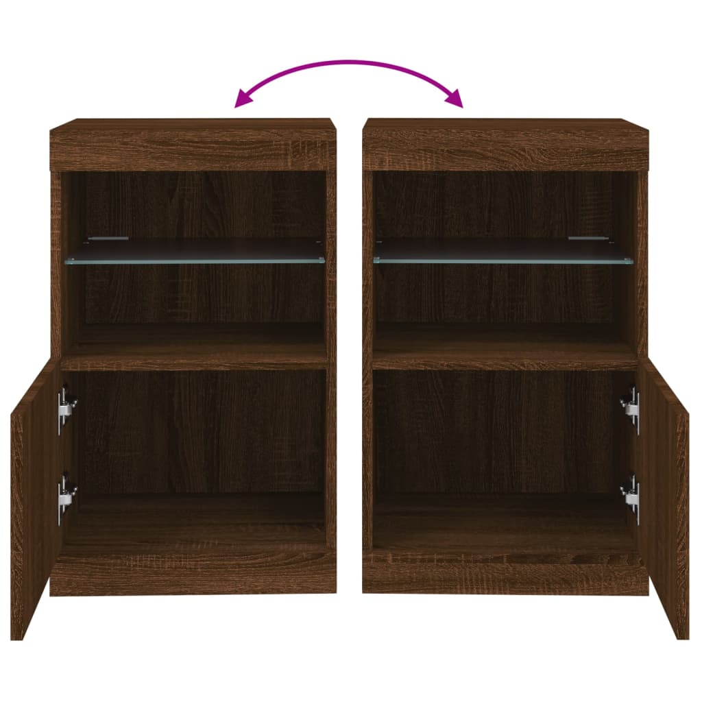 Dressoir met LED-verlichting 41x37x67 cm bruin eikenkleur is nu te koop bij PeponiXL, paradijselijk wonen!