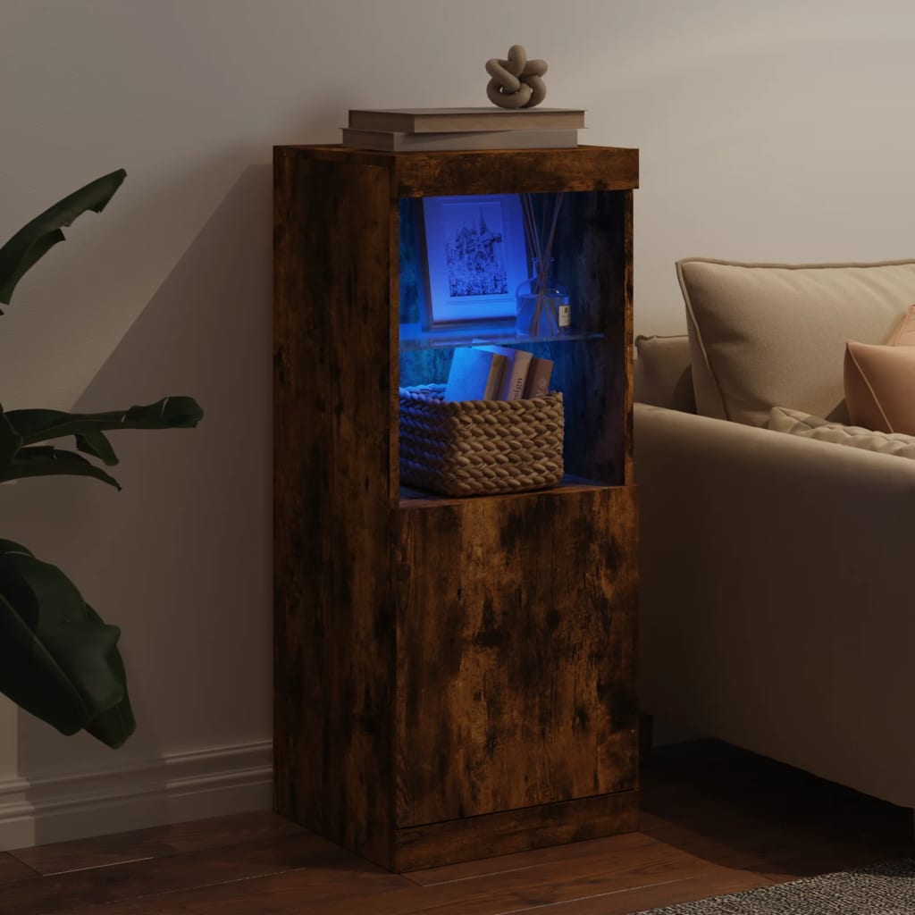 Dressoir met LED-verlichting 41x37x100 cm gerookt eikenkleurig is nu te koop bij PeponiXL, paradijselijk wonen!
