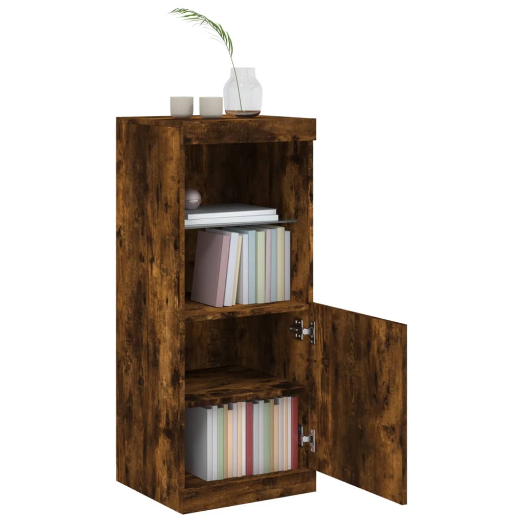 Dressoir met LED-verlichting 41x37x100 cm gerookt eikenkleurig is nu te koop bij PeponiXL, paradijselijk wonen!