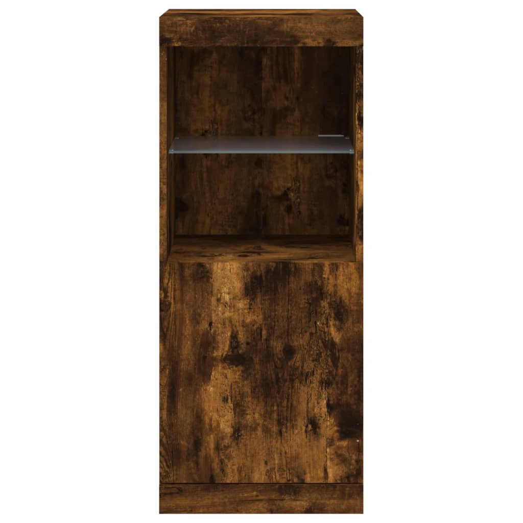 Dressoir met LED-verlichting 41x37x100 cm gerookt eikenkleurig is nu te koop bij PeponiXL, paradijselijk wonen!