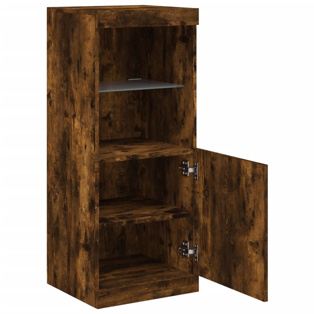Dressoir met LED-verlichting 41x37x100 cm gerookt eikenkleurig is nu te koop bij PeponiXL, paradijselijk wonen!